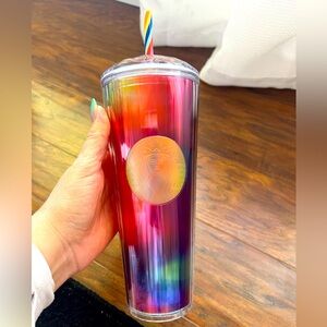 Rainbow iridescent large Starbucks cup